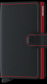 Secrid Miniwallet MATTE BLACK-RED mit Gravur - MM-Black & Red